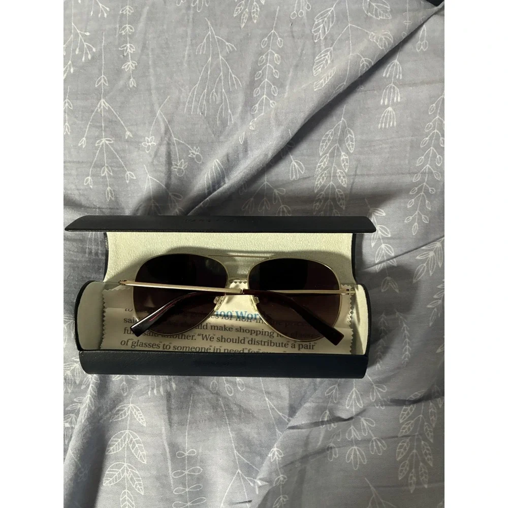 Warby Parker Batten LG 2210 Aviator Sunglasses Gold Brown Gradient 58-13-140